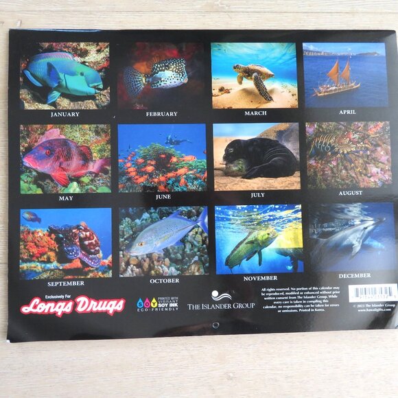 2 Hawaii Tide Moon Phase Calendars 2023/2024 Featuring Marine Life Photography - Picture 16 of 16